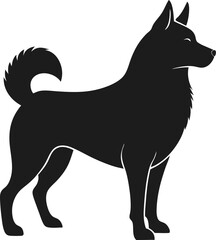 Norwegian Elkhound black  silhouette vector icon