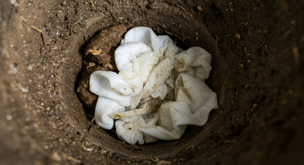 Hole with Dirt and Cloth