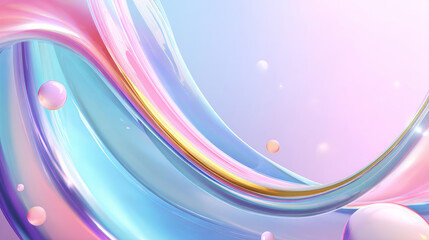 Creative fluid background in 3D with glassmorphism aesthetics, featuring pastel tones and curved graphics for modern promotional designs