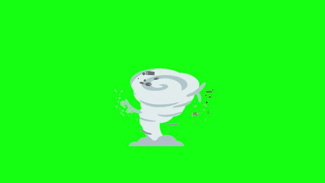 tornado on green screen