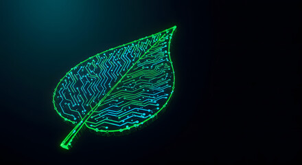 Digital circuit leaf merging nature and electronics