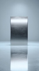 Reflective Metallic Column in a Minimalist Space
