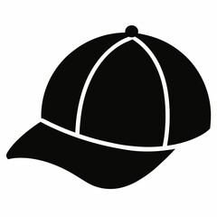 black cap vector illustration on white background
