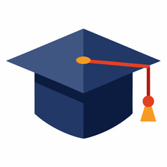 graduation hat  and  on whitebackground
