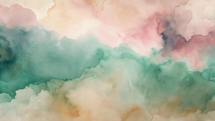 Abstract Watercolor Painting Earthy Tones and Fluid Forms