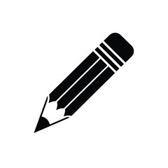 Simple black pencil icon graphic design element