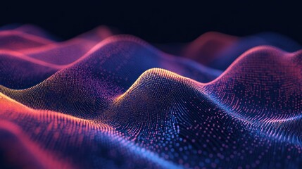 Abstract wavy digital landscape