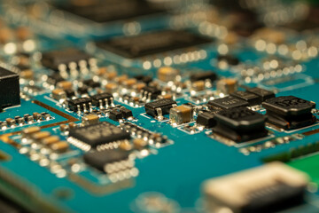 Electronic circuit board close up