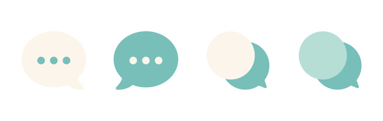 Flat Pastel Speech Bubble Icons – Minimal Chat & Communication Concept