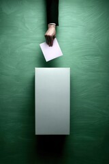 Hand placing ballot in box