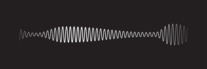 sound wave audio waveform sketch vector illustration
