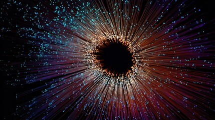 Obraz premium Radiant Cosmic Vortex with Starburst Effect