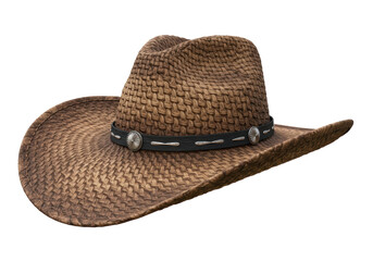 Isolated Cowboy Hat with Woven Texture