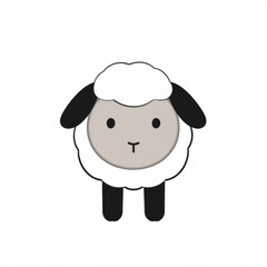 Cartoon sheep vector illustration cute lamb character design for kids animal graphics and farm clipart art