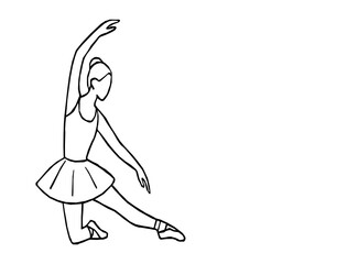 Elegant ballerina line art set featuring classical ballet poses. Hand drawn ballerina outline vector. Line drawing of Ballerinas. Ballet dancer line art. Set of dance ballet line art illustrations