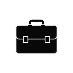 Simple black briefcase icon illustration