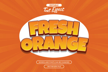 Fresh orange editable text effect with 3d orange text