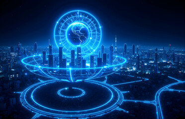 Fototapeta premium Tech City Night View