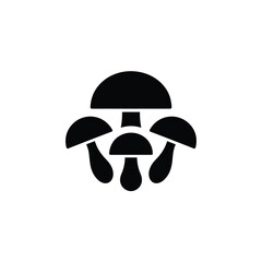 Simple black icon of four mushrooms