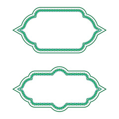 Elegant Islamic style Arabic Iranian vector borders with intricate outline designs. perfect for use as text boxes, invitation, labels, greeting cards, or certificate.