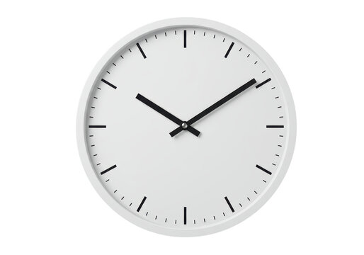 Isolated Minimalist White Wall Clock