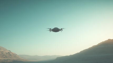 Naklejka premium Drone in Desert Sky