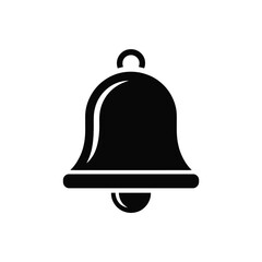 Simple black bell icon notification symbol