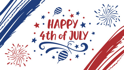 Obraz premium Vintage Style American Independence Day Typography Design