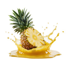 Pineapple Juice splash isolated