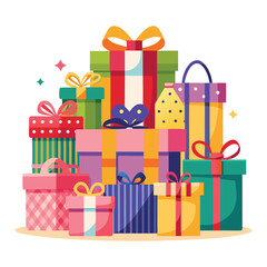 set of gift boxes vector illustration