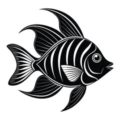 coral beauty fish silhouette in elegant tropical fish.