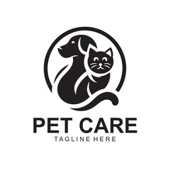 Obraz premium Dog Cat Pet Care Logo Design Vector