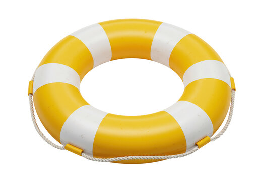 Isolated Yellow Lifebuoy Rescue Equipment