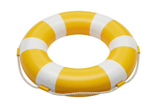 Isolated Yellow Lifebuoy Rescue Equipment