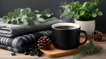 Cozy autumnal coffee scene