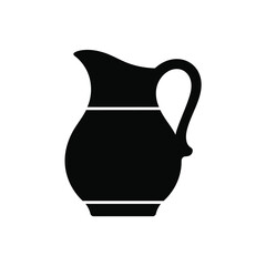 Simple black silhouette of a classic water pitcher