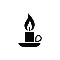 Simple black candle icon on white background