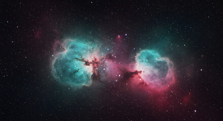Fototapeta premium A stunning view of a colorful nebula with stars scattered in the background