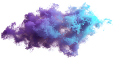 Fototapeta premium Abstract colorful smoke cloud against white background with purple and blue gradient