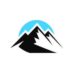 Mountain hiking logo icon illustration for climbing outdoor sport and fitness design