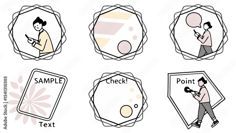 Fototapete vector art of a collection of pastelcolored vector graphics, isolated on transparent background, fea