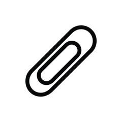 Simple black paperclip icon illustration