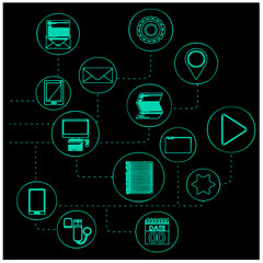 Digital icon vector set