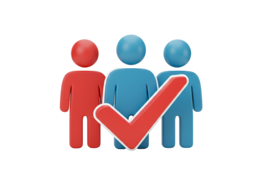 Isolated Teamwork Concept with Check Mark