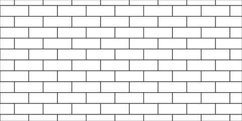 Obraz premium Abstract bathroom wall and floor brick wall texture background. white brick vector illustration texture of the wall with masonry Bricks laid in rows background. 