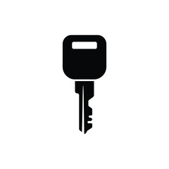 Simple black car key icon illustration