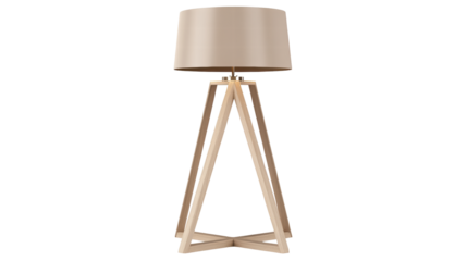 Elegant Modern Lamp with Wooden Base and Neutral Shade for Contemporary Interior Spaces
