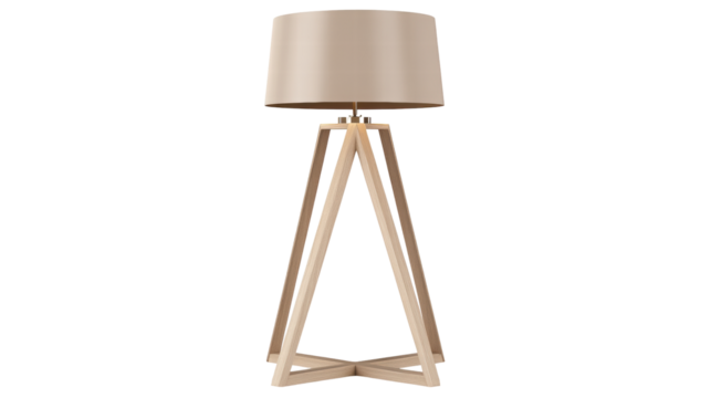 Elegant Modern Lamp with Wooden Base and Neutral Shade for Contemporary Interior Spaces
