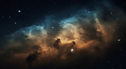 Fototapeta premium Stunning and colorful nebula illustration in space with stars and cosmic dust