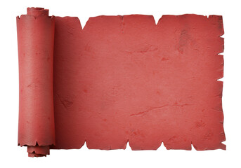 Isolated Red Scroll Paper